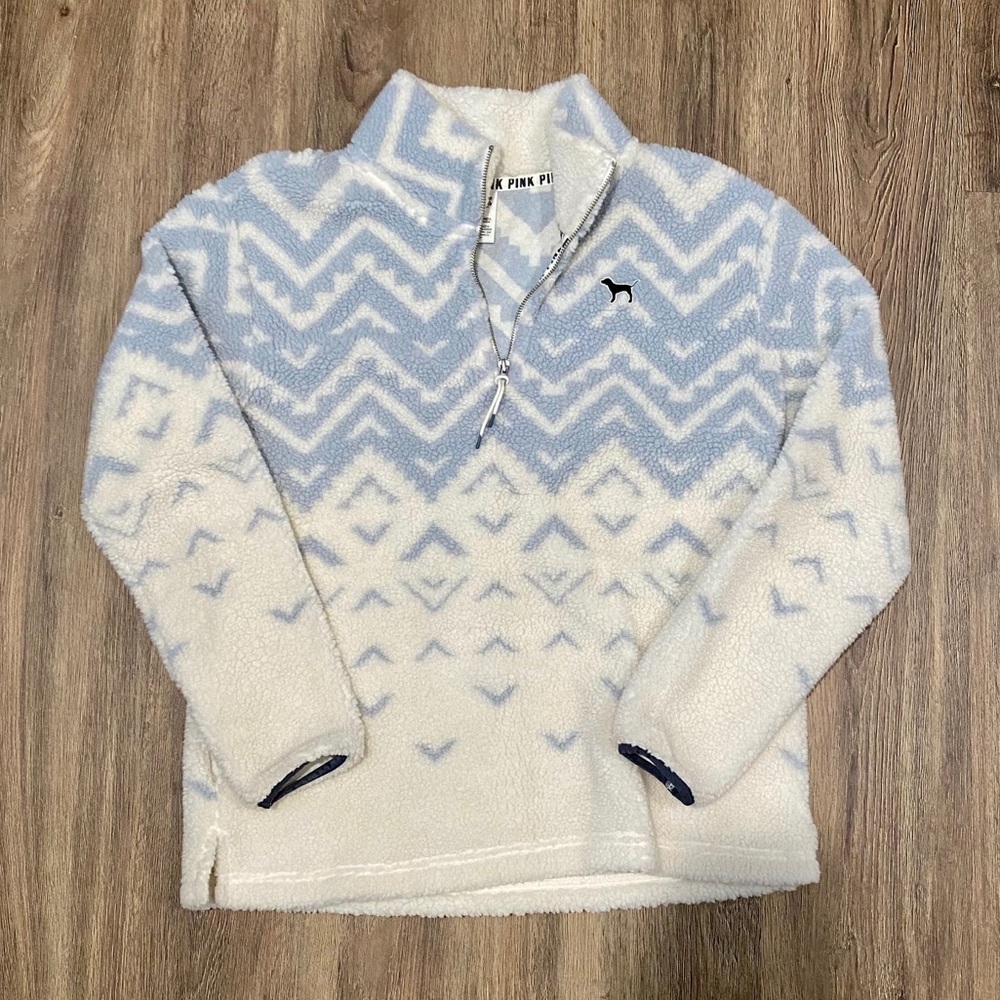 PINK Victoria’s Secret Sherpa 3/4 Zip Pullover